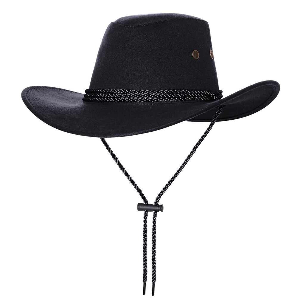 7868 Unisex Faux Felt Cowboy Hats and Western Hat Cowboy Sun Hat Wide Brim